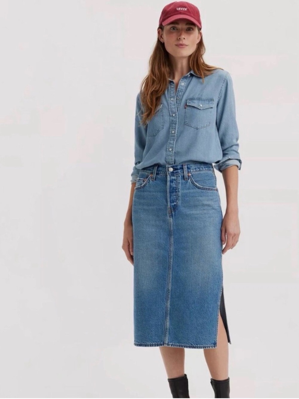 Levi’s midi skirt with side slit